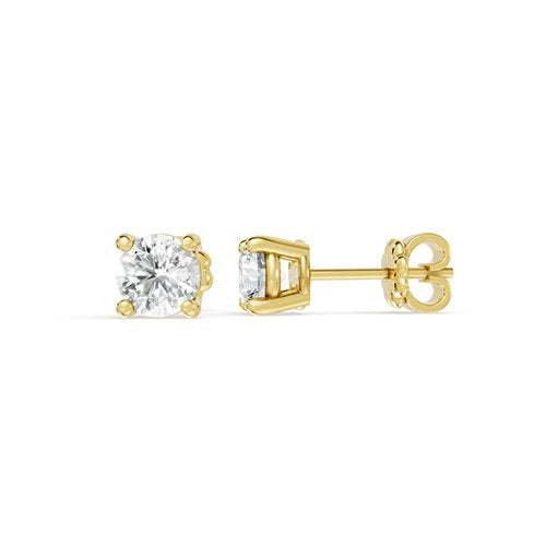 0.25ct Round Lab Grown Diamond Stud Earrings In 14K Yellow Gold