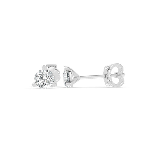 0.25ct Round Three Prong Martini Lab Grown Diamond Stud Earrings In 14K White Gold
