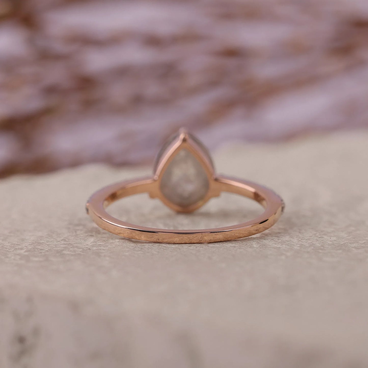Pear Salt and Pepper Diamond Engagement Ring