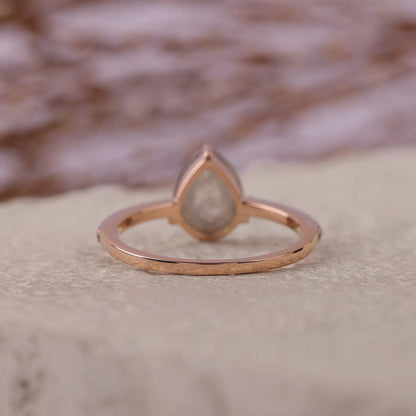 Pear Salt and Pepper Diamond Engagement Ring