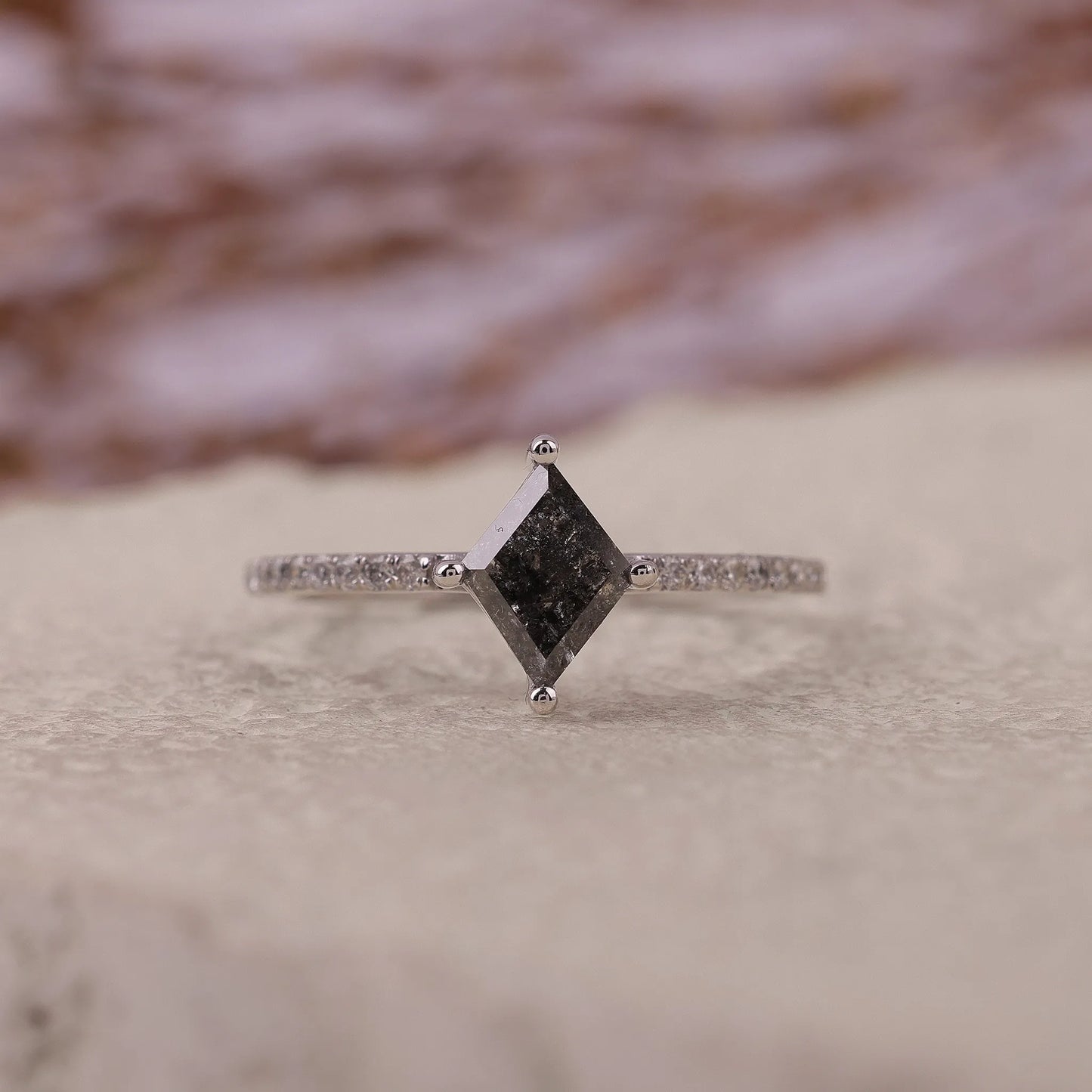 Kite Salt and Pepper Diamond Engagement Ring