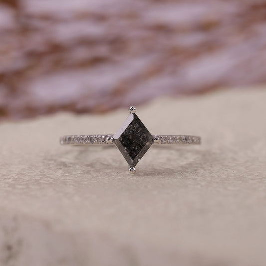 Kite Salt and Pepper Diamond Engagement Ring