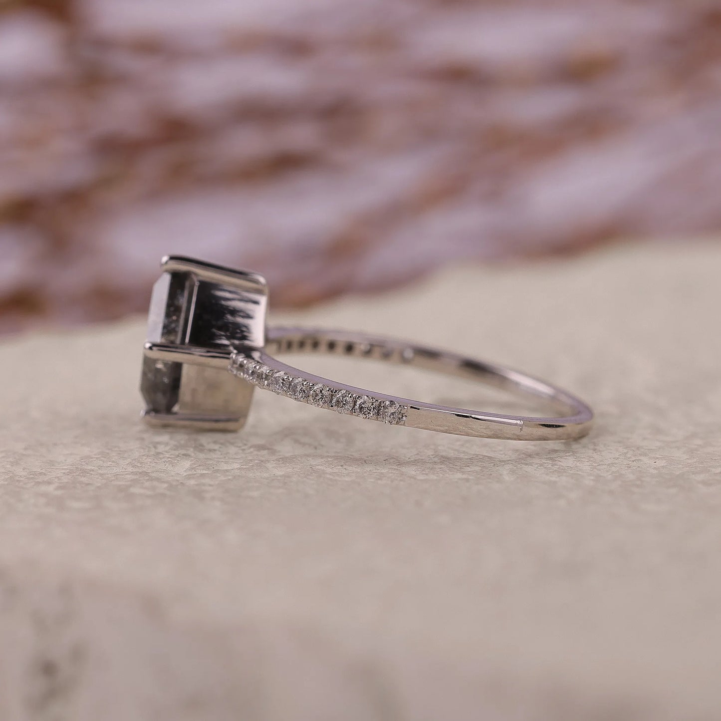 Kite Salt and Pepper Diamond Engagement Ring