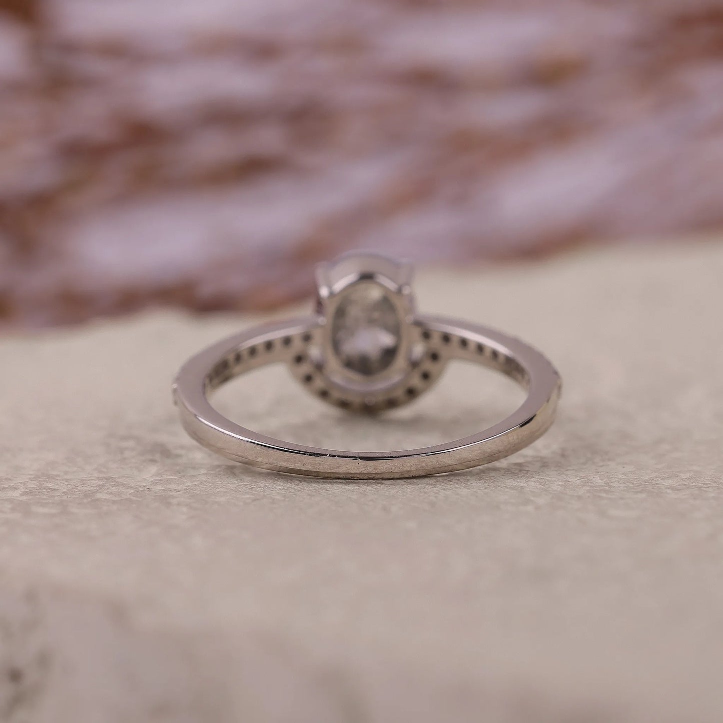 Oval Salt & Pepper Diamond Engagement Ring