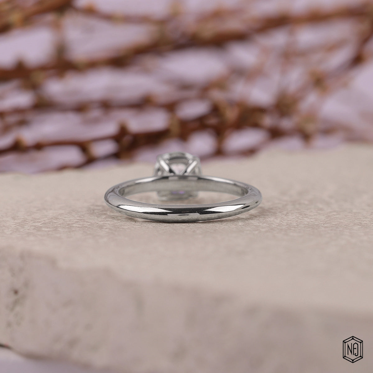 1 Carat Round Cut Lab Grown Diamond Classic Solitaire Engagement Ring - Hand View / Detail Angle