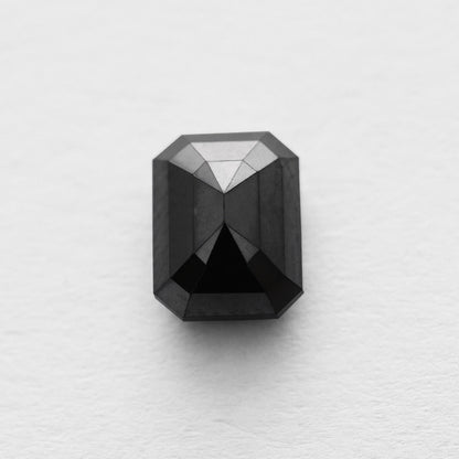 3.43 Ct Emerald Brilliant Cut Salt and Pepper Diamond