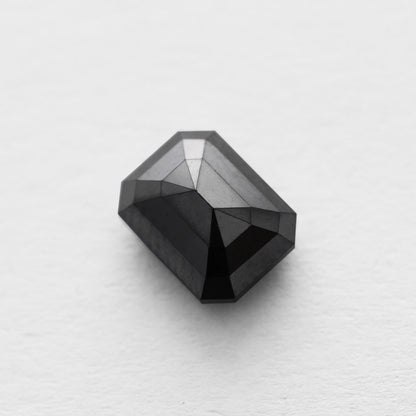 3.43 Ct Emerald Brilliant Cut Salt and Pepper Diamond