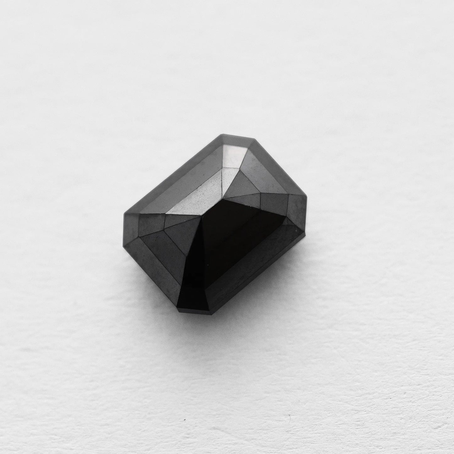 3.43 Ct Emerald Brilliant Cut Salt and Pepper Diamond