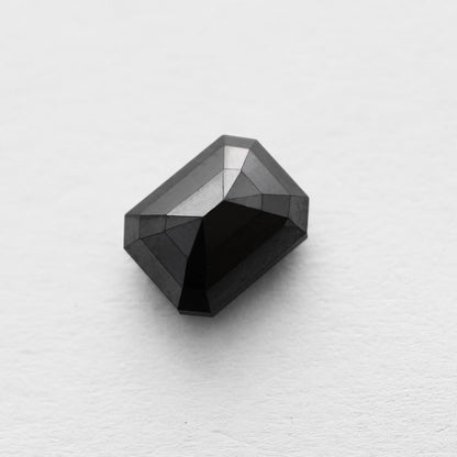 3.43 Ct Emerald Brilliant Cut Salt and Pepper Diamond