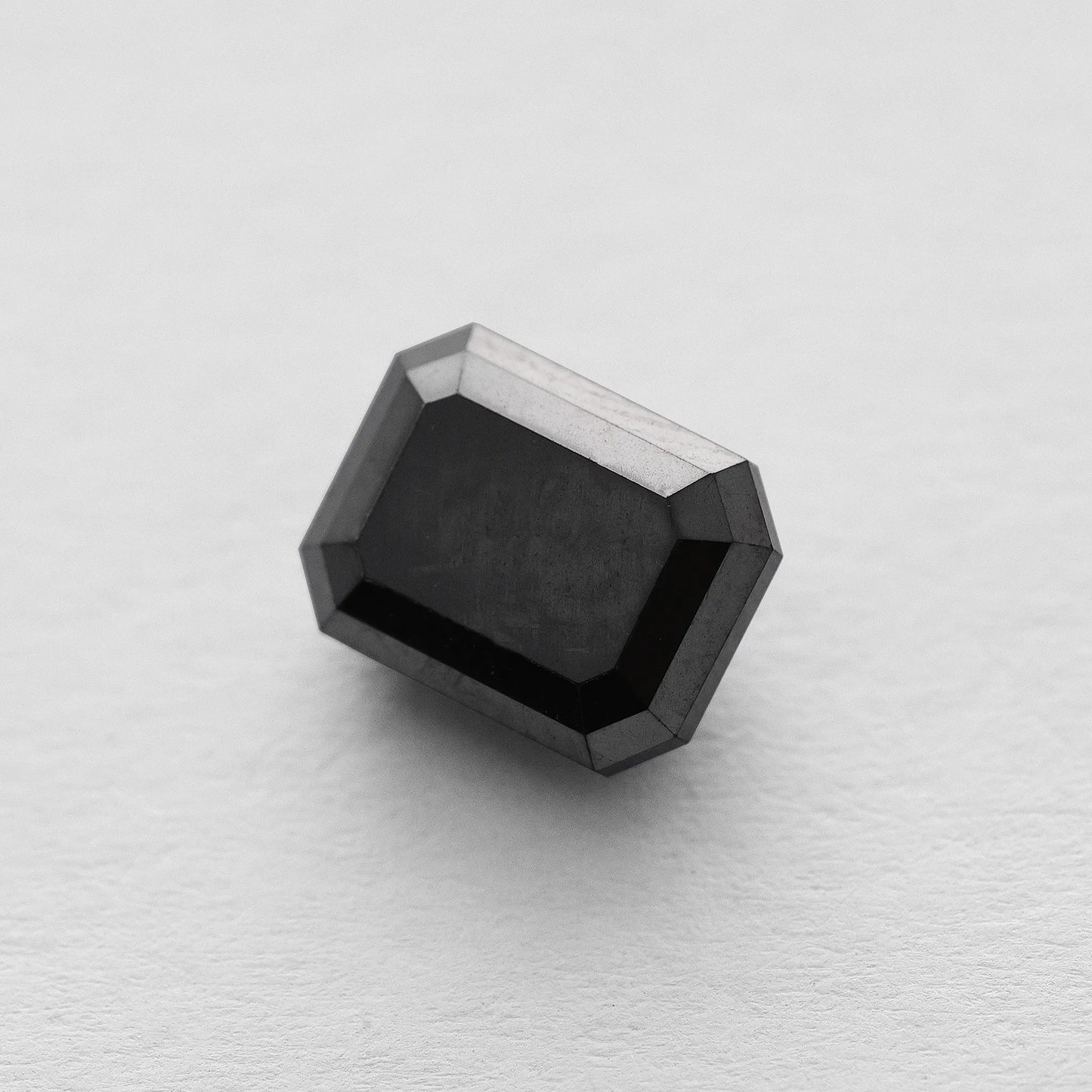 3.43 Ct Emerald Brilliant Cut Salt and Pepper Diamond