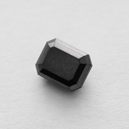 3.43 Ct Emerald Brilliant Cut Salt and Pepper Diamond