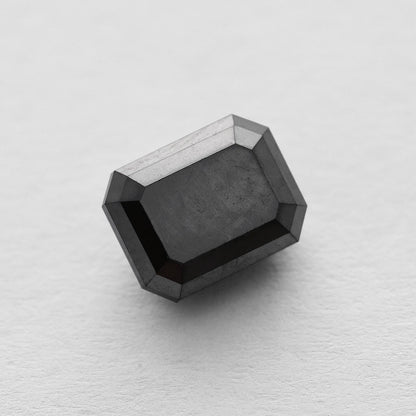 3.43 Ct Emerald Brilliant Cut Salt and Pepper Diamond