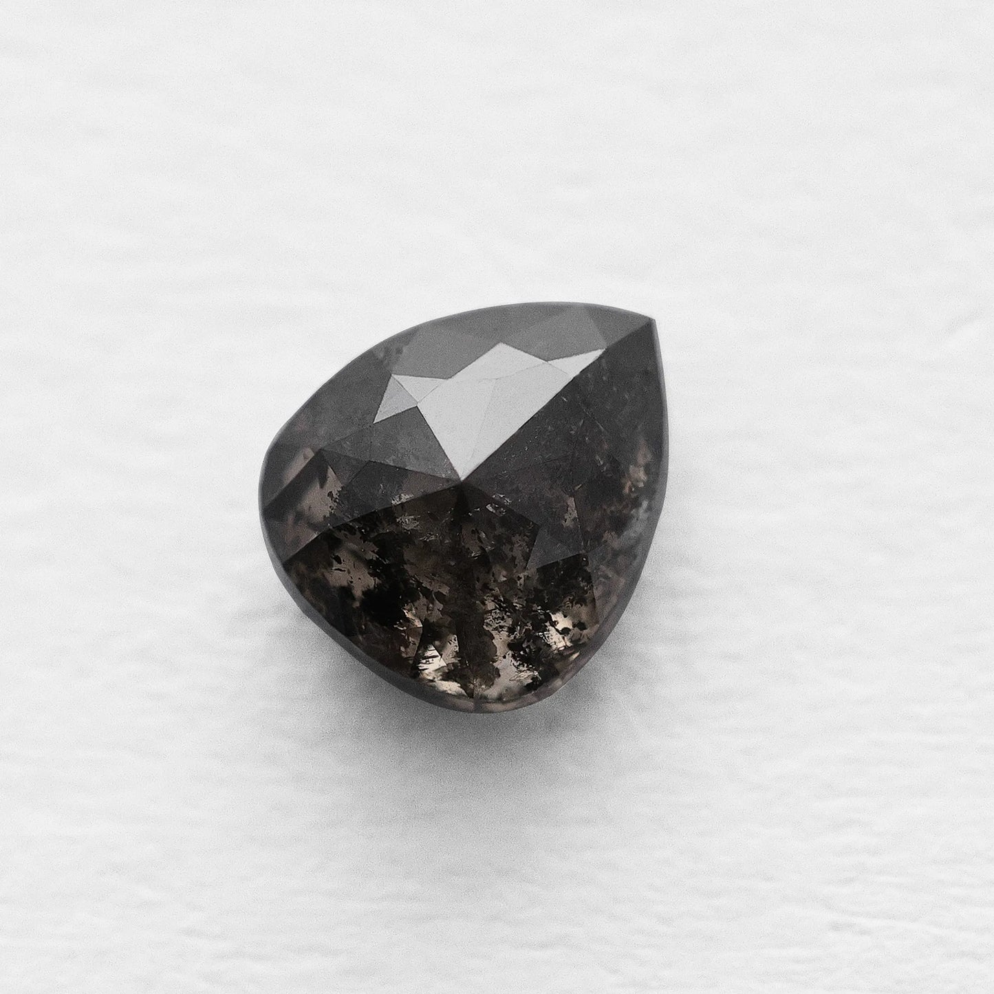 0.88 Ct Pear Brilliant Cut  Salt and Pepper Diamond