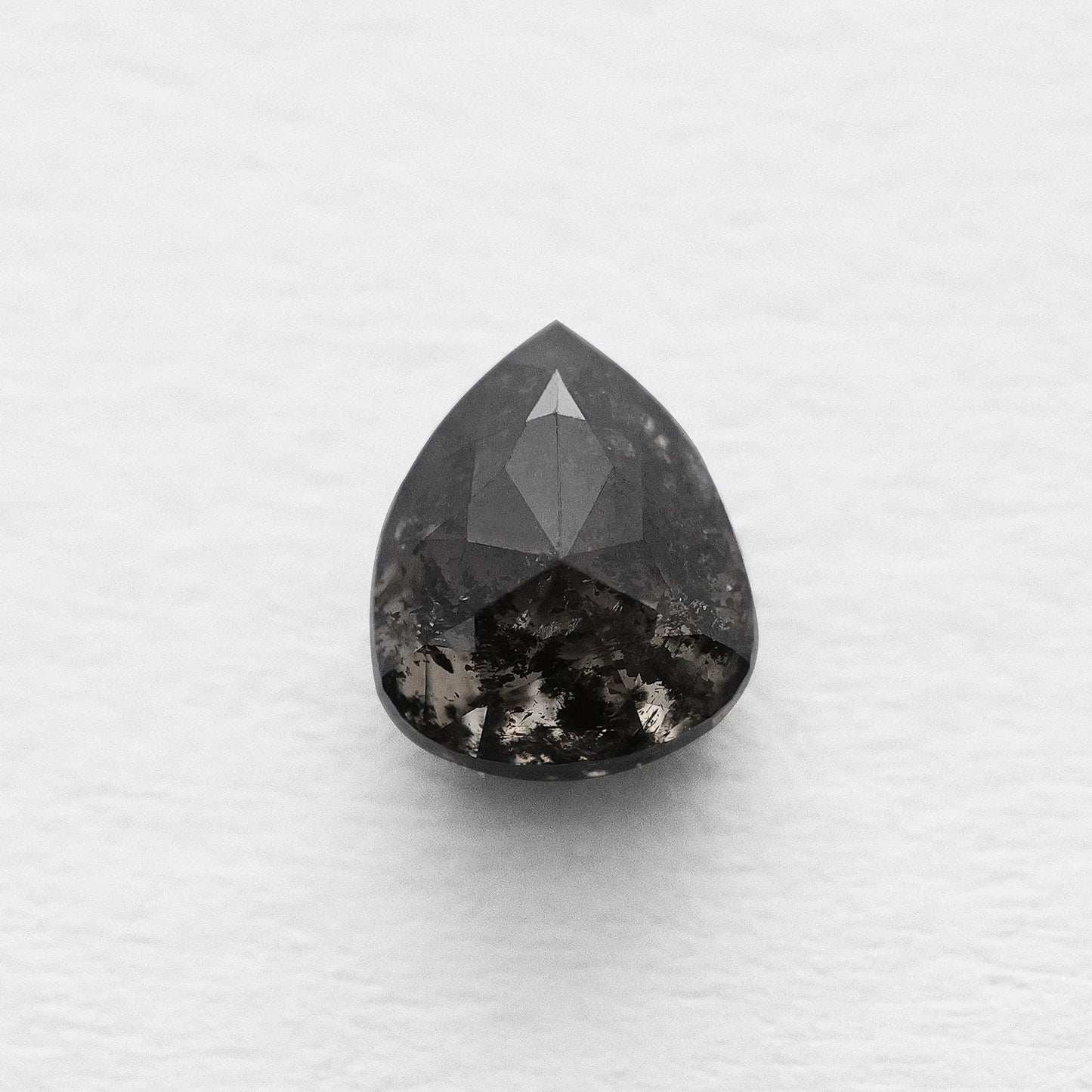 0.88 Ct Pear Brilliant Cut  Salt and Pepper Diamond