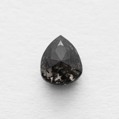 0.88 Ct Pear Brilliant Cut  Salt and Pepper Diamond