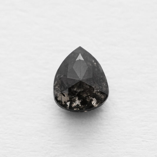 0.88 Ct Pear Brilliant Cut  Salt and Pepper Diamond
