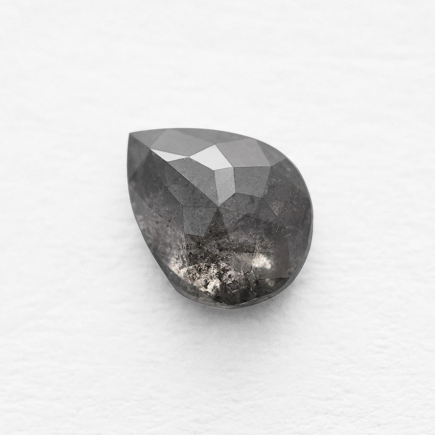 0.77 Ct Pear Rose Cut  Salt and Pepper Diamond