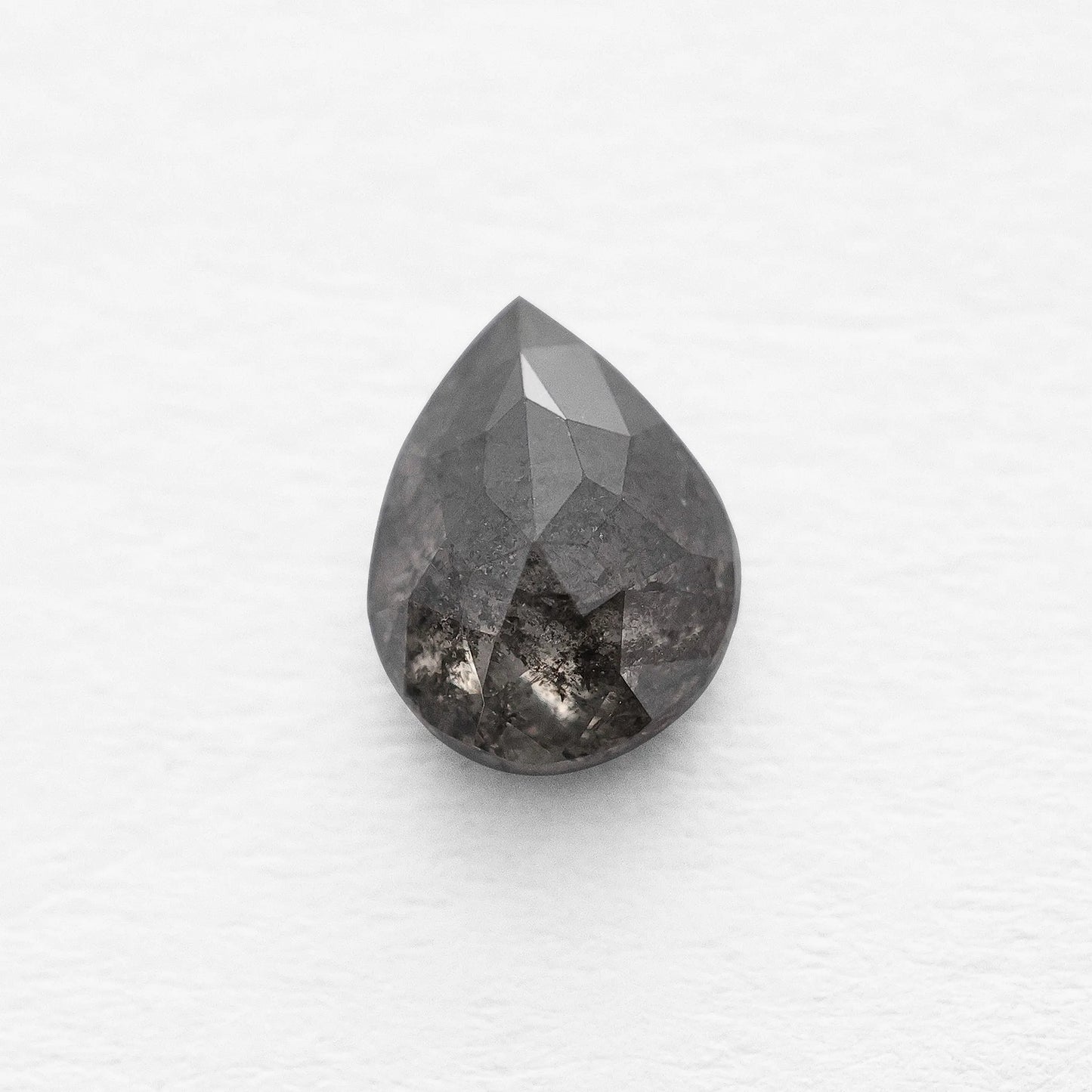 0.77 Ct Pear Rose Cut  Salt and Pepper Diamond