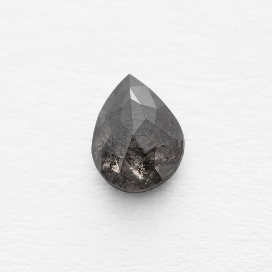 0.77 Ct Pear Rose Cut  Salt and Pepper Diamond