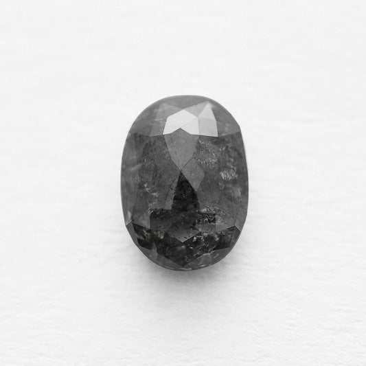 1.30 Ct Oval Brilliant Cut  Salt and Pepper Diamond