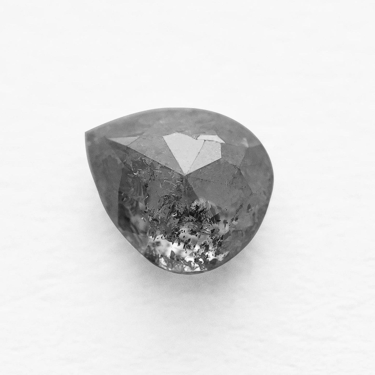 0.87 Ct Pear Brilliant Cut  Salt and Pepper Diamond