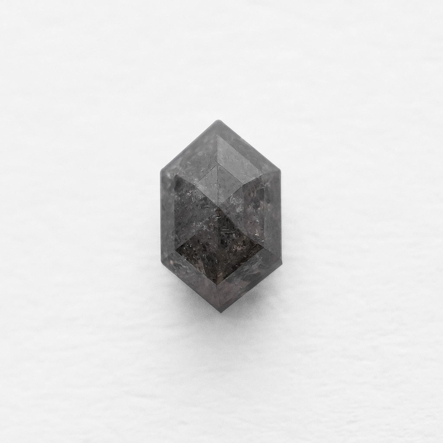 1.18 Ct Hexagon Rose Cut Salt and Pepper Diamond