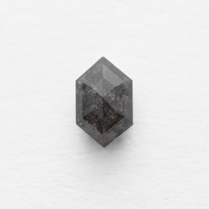 1.18 Ct Hexagon Rose Cut Salt and Pepper Diamond