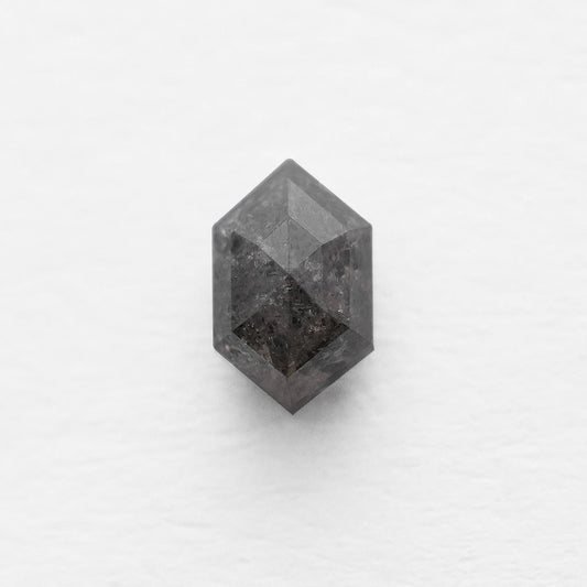 1.18 Ct Hexagon Rose Cut Salt and Pepper Diamond