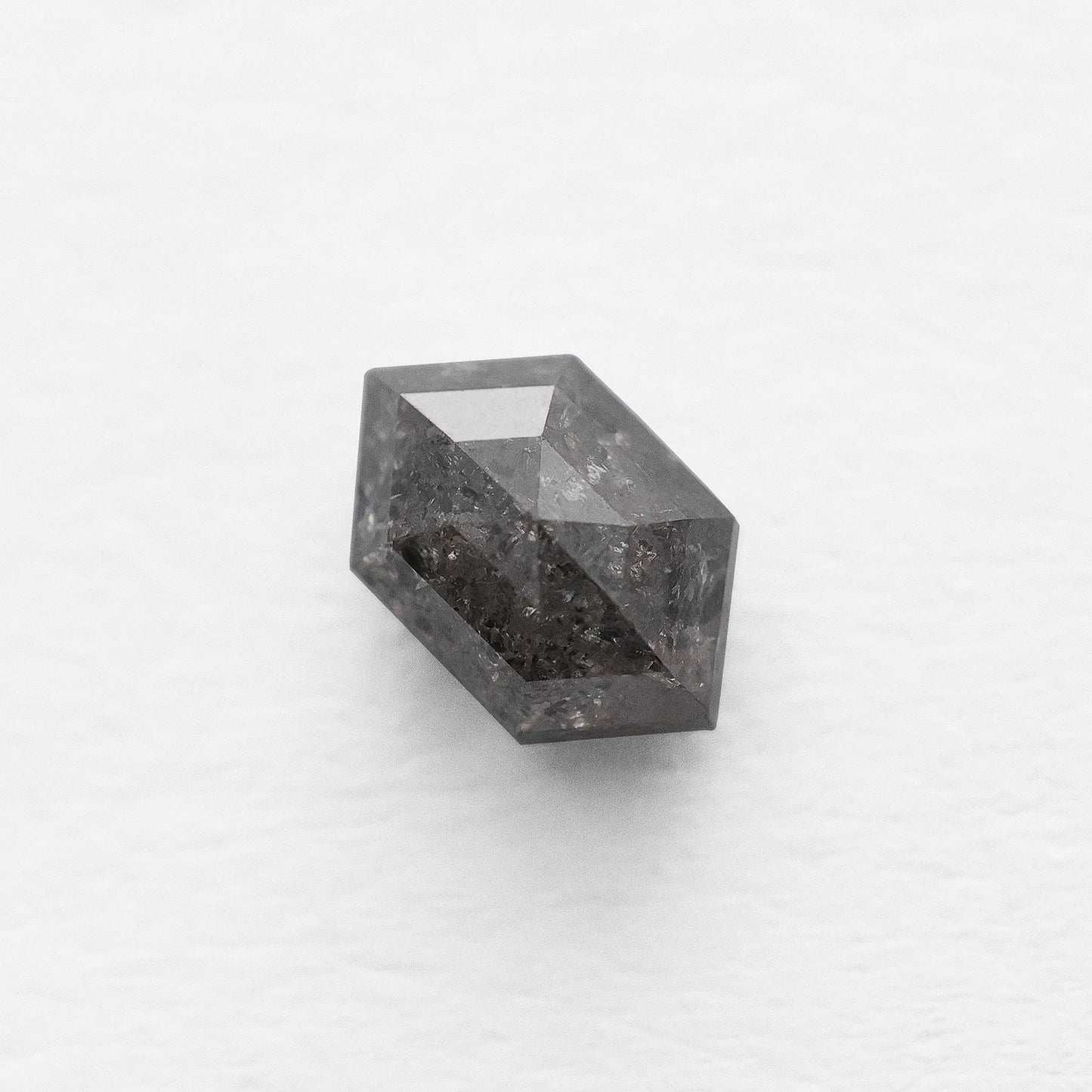 1.18 Ct Hexagon Rose Cut Salt and Pepper Diamond