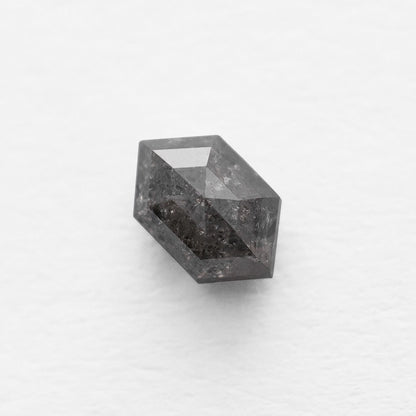 1.18 Ct Hexagon Rose Cut Salt and Pepper Diamond