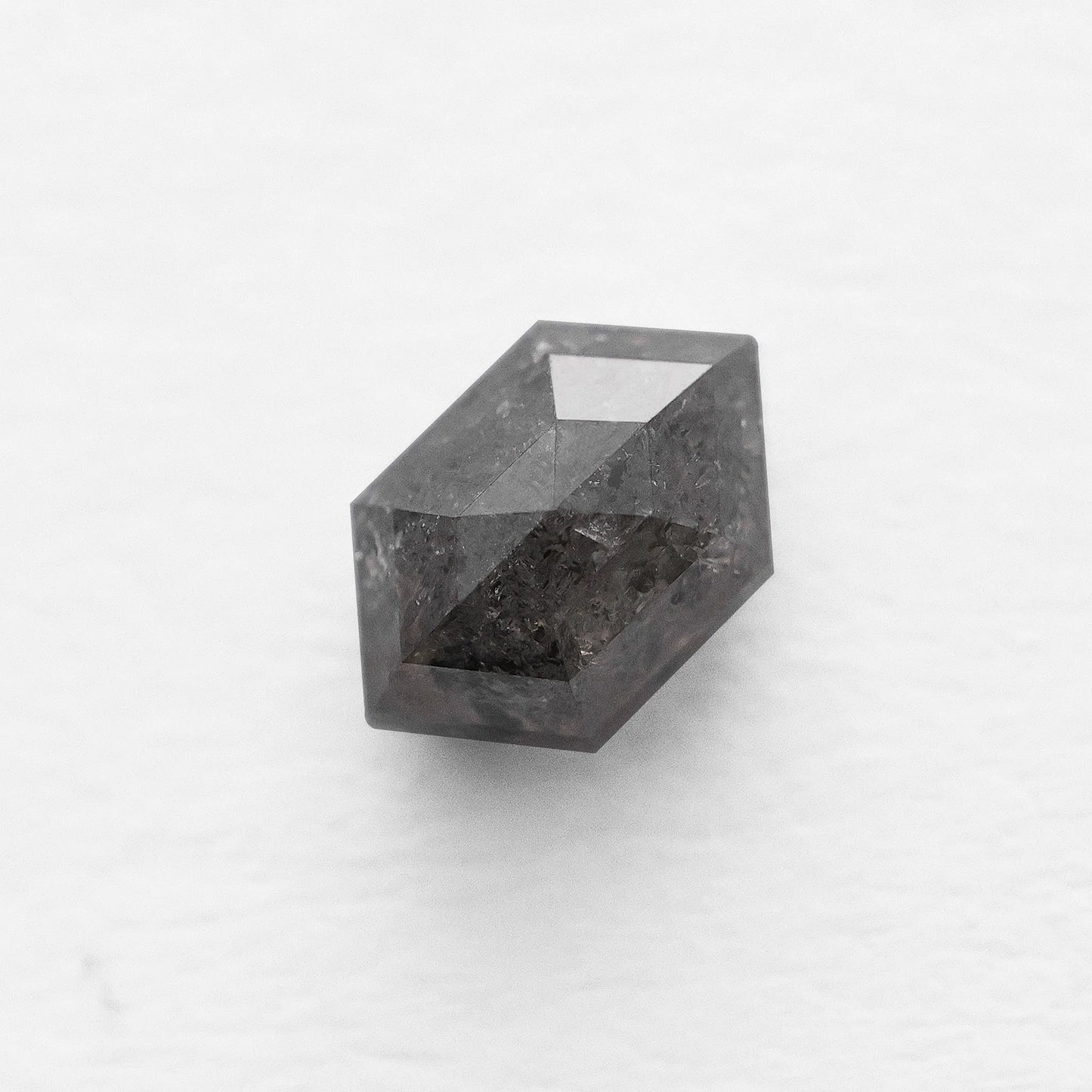 1.18 Ct Hexagon Rose Cut Salt and Pepper Diamond