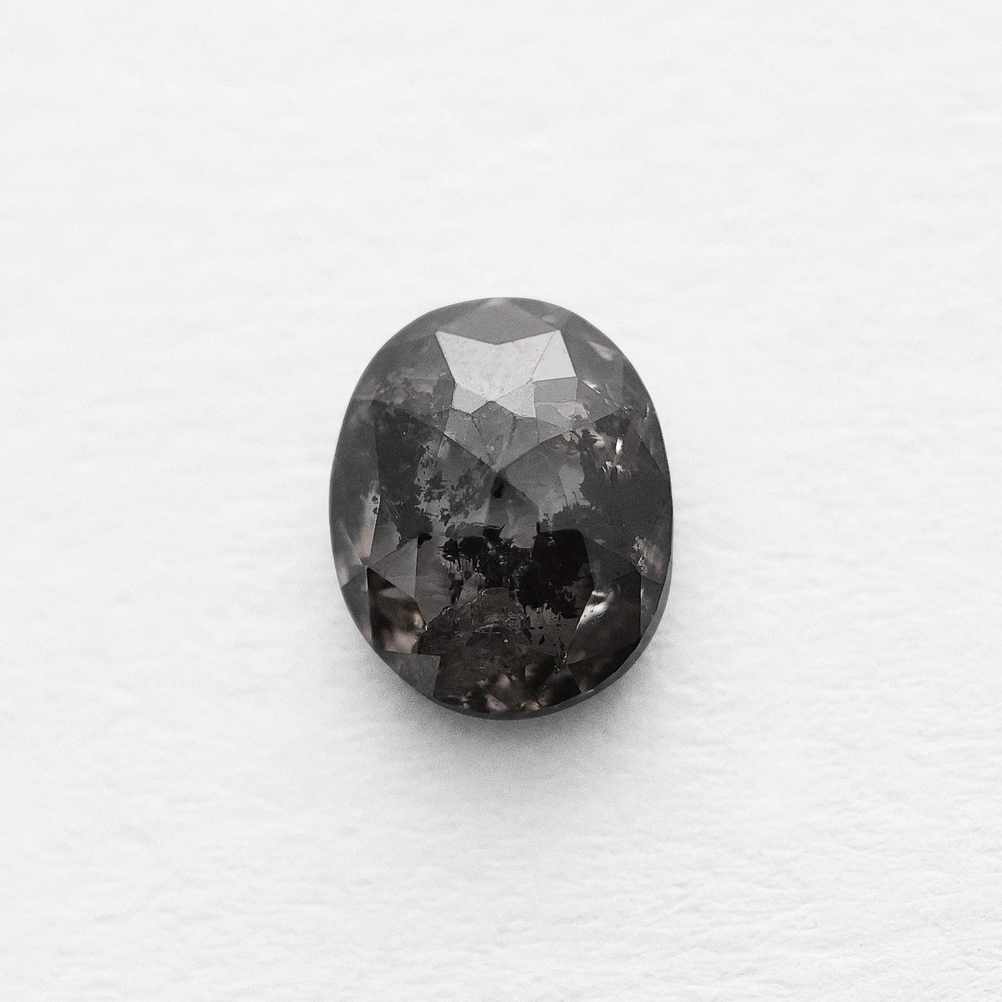 0.76 Ct Oval Rose Cut Salt and Pepper Diamond
