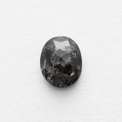 0.76 Ct Oval Rose Cut Salt and Pepper Diamond