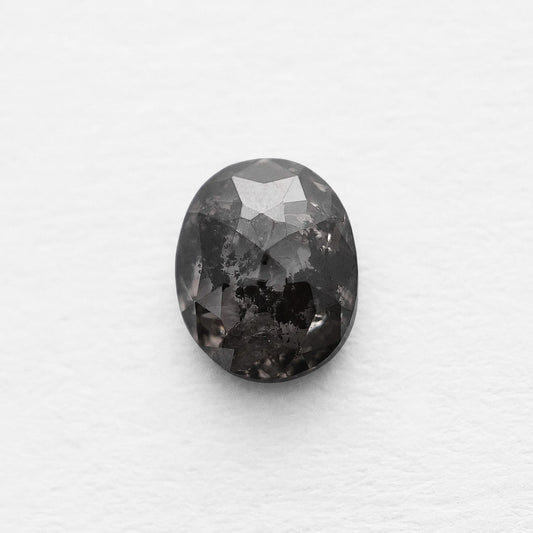 0.76 Ct Oval Rose Cut Salt and Pepper Diamond