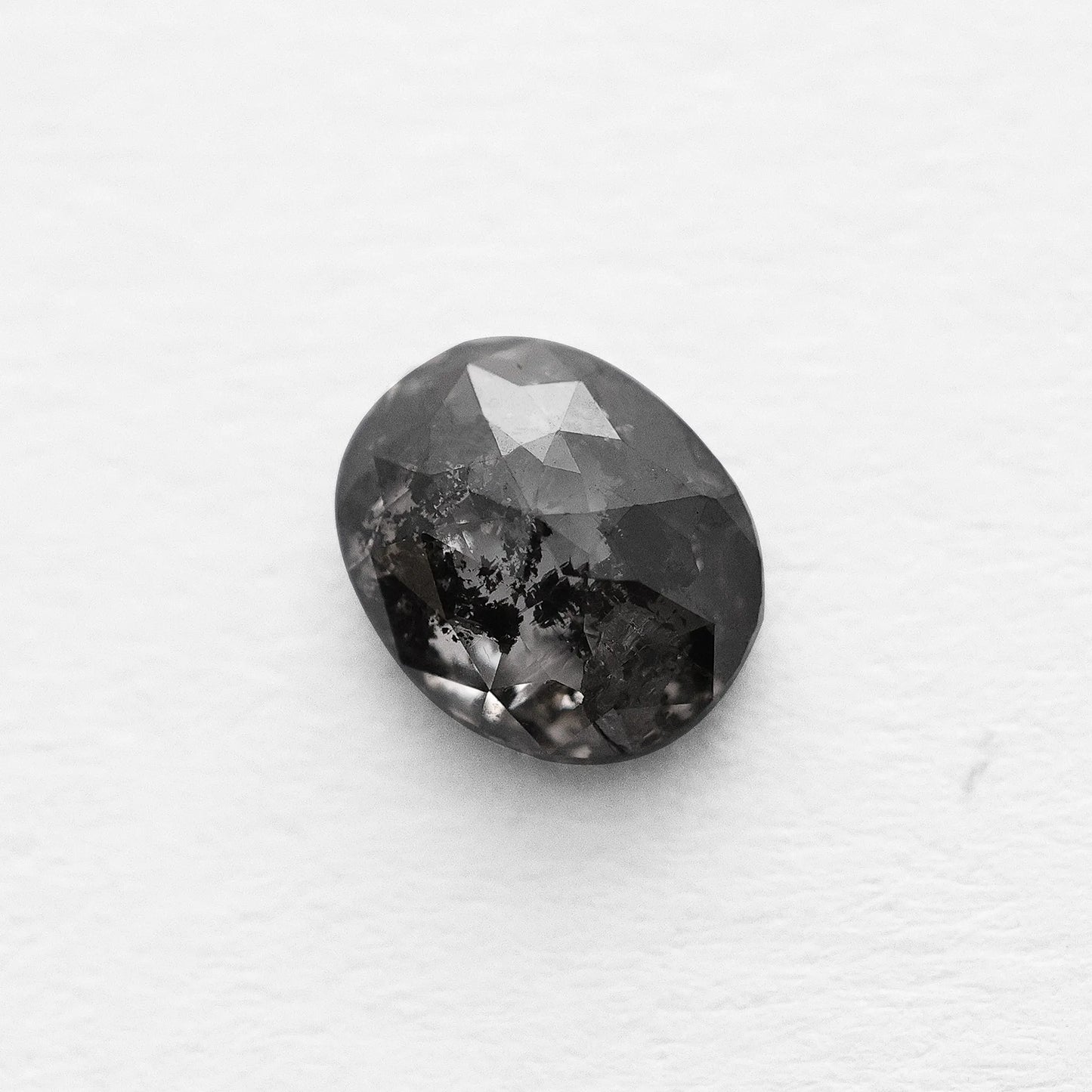 0.76 Ct Oval Rose Cut Salt and Pepper Diamond