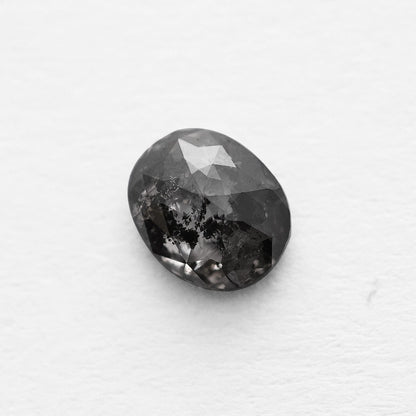 0.76 Ct Oval Rose Cut Salt and Pepper Diamond