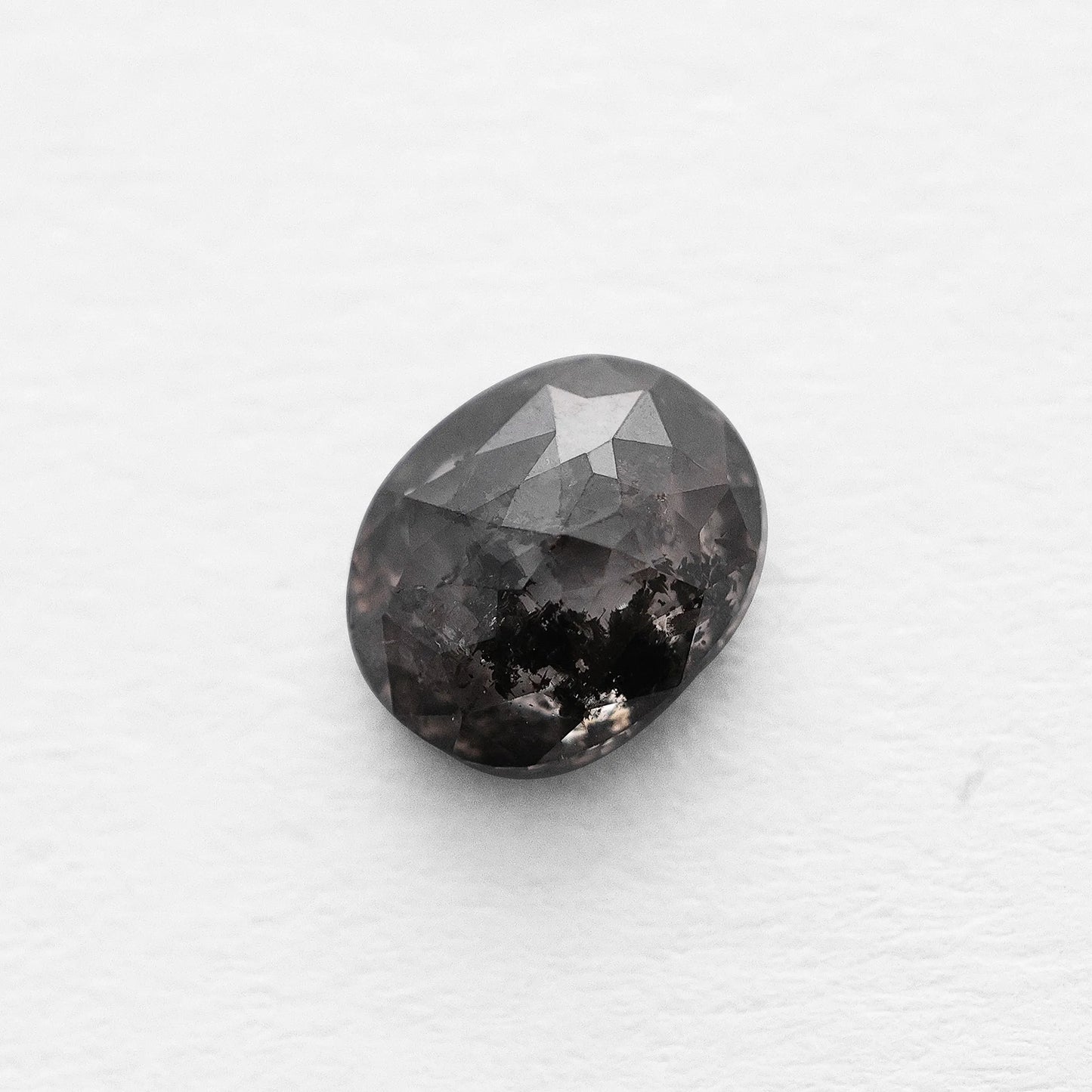 0.76 Ct Oval Rose Cut Salt and Pepper Diamond