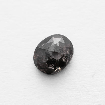 0.76 Ct Oval Rose Cut Salt and Pepper Diamond