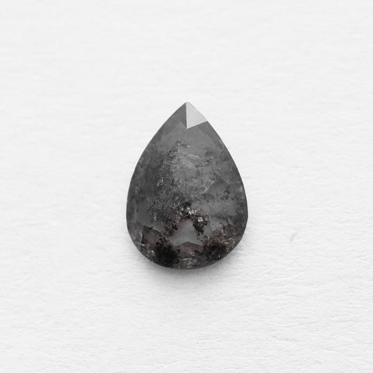 0.76 Ct Pear Rose Cut Salt and Pepper Diamond
