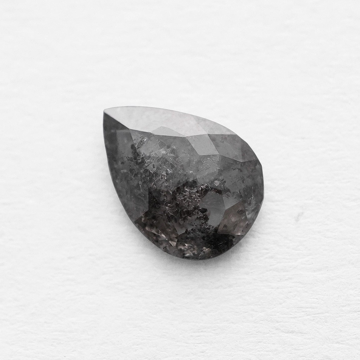 0.76 Ct Pear Rose Cut Salt and Pepper Diamond