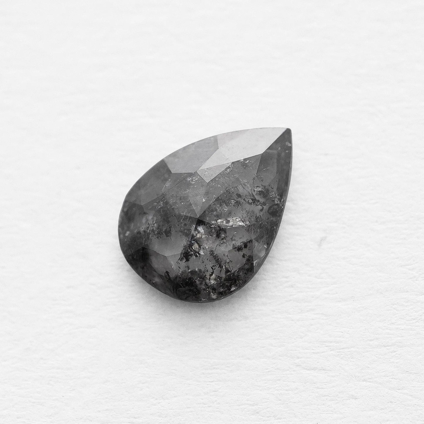 0.76 Ct Pear Rose Cut Salt and Pepper Diamond
