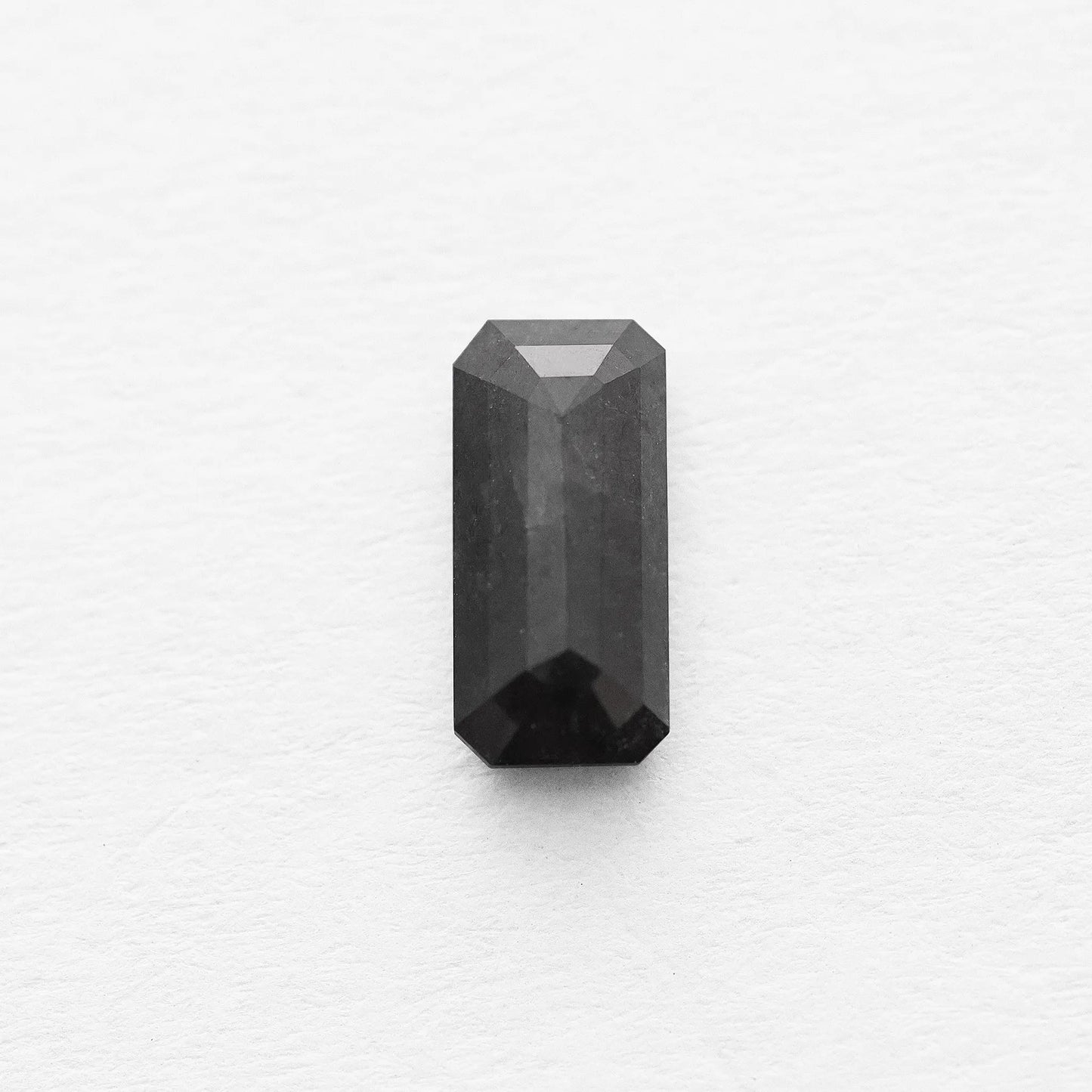 0.834 Ct Long Emerald Brilliant Cut Salt and Pepper Diamond