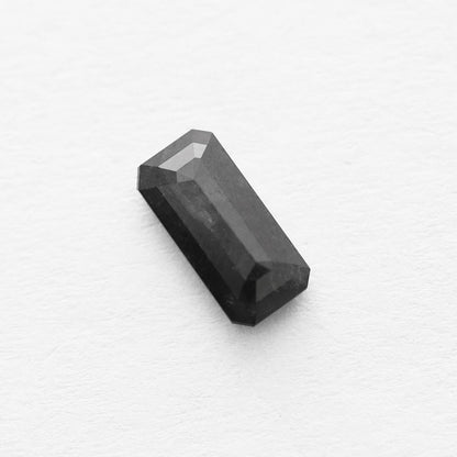 0.834 Ct Long Emerald Brilliant Cut Salt and Pepper Diamond