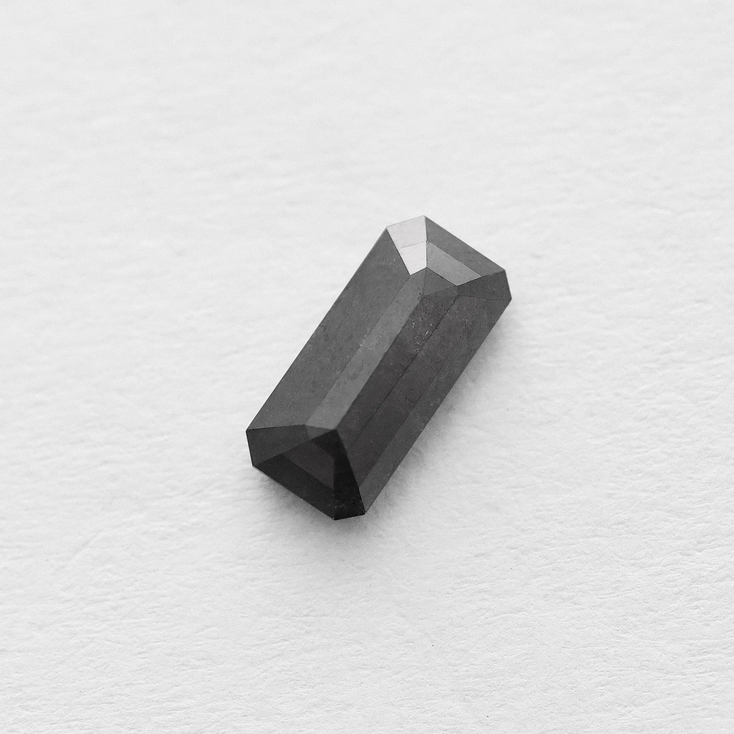 0.834 Ct Long Emerald Brilliant Cut Salt and Pepper Diamond