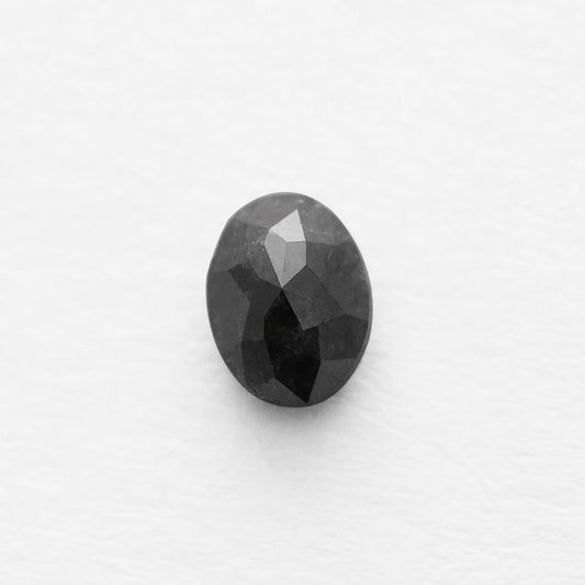 0.88 Ct Oval Brilliant Cut Salt and Pepper Diamond