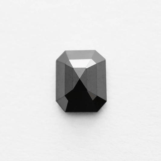 3.21 Ct Emerald Brilliant Cut Salt and Pepper Diamond