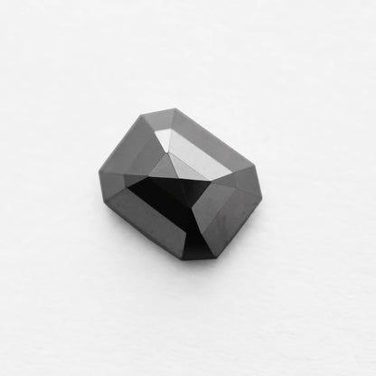 3.21 Ct Emerald Brilliant Cut Salt and Pepper Diamond