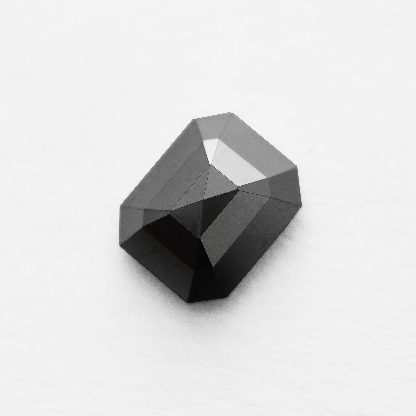3.21 Ct Emerald Brilliant Cut Salt and Pepper Diamond
