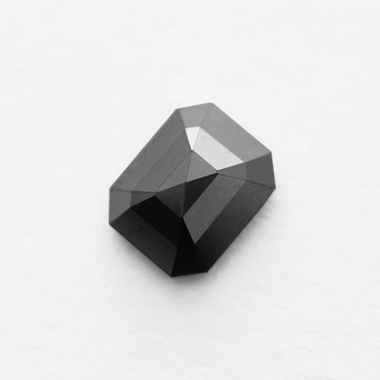 3.21 Ct Emerald Brilliant Cut Salt and Pepper Diamond