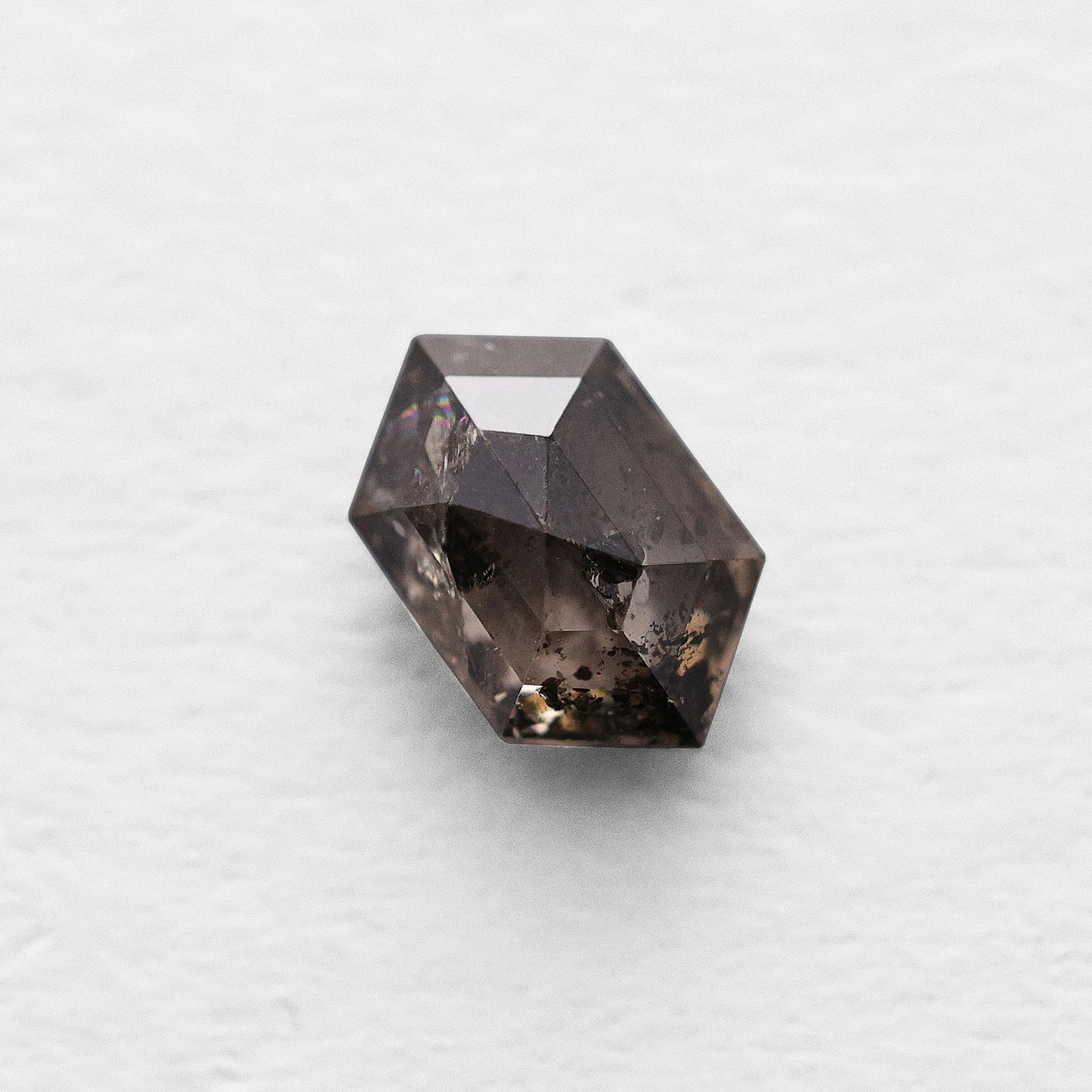 0.80 Ct Hexagon Brilliant Cut Salt and Pepper Diamond